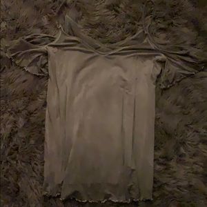 Grey Cold Shoulder Shirt